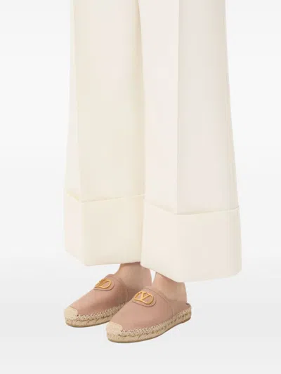 Valentino Vlogo Signature Grainy Leather Mule In Pink