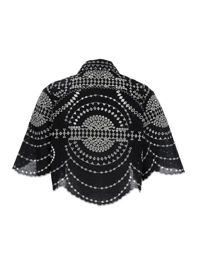 Charo Ruiz Short-sleeved Blouse In Black