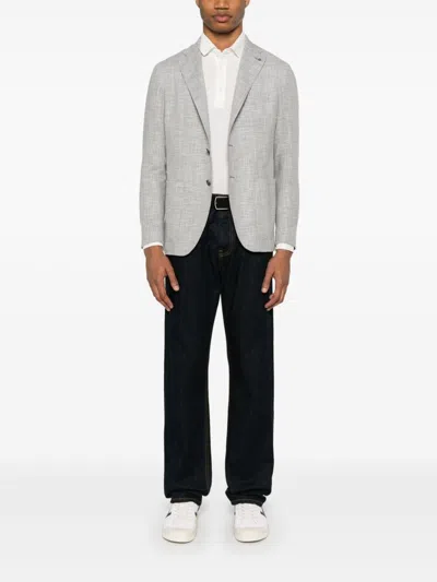 Drumohr Long Sleeve Polo In White