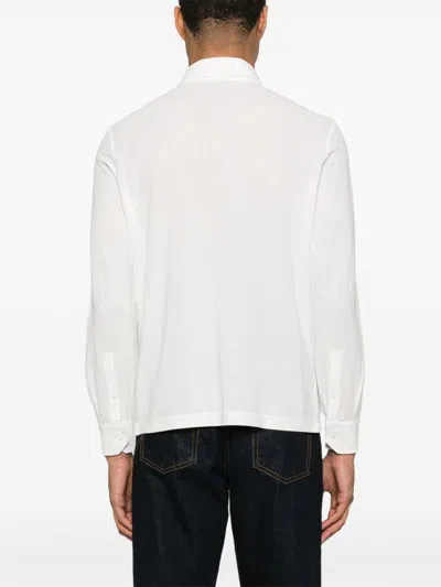 Drumohr Long Sleeve Polo In White