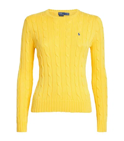 Polo Ralph Lauren Julianna Pima Cotton Cable Stitch Jumper In Yellow