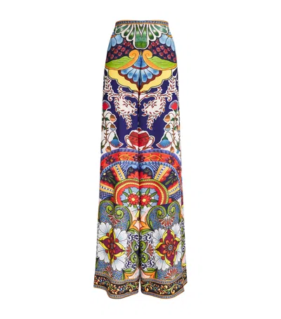 Alice And Olivia Athena Clean Wide Leg Pants On The Road In Multi