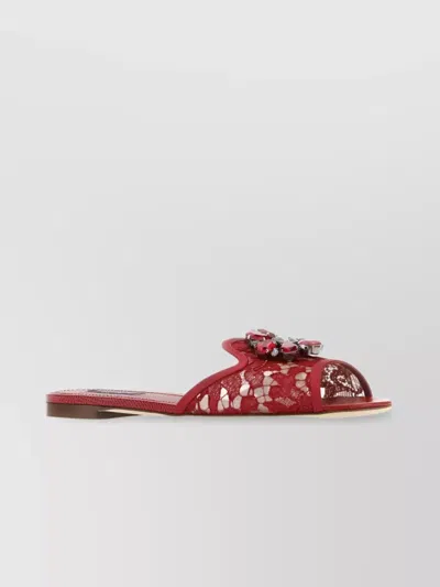 Dolce & Gabbana Bianca Gemstone Cluster Sandals