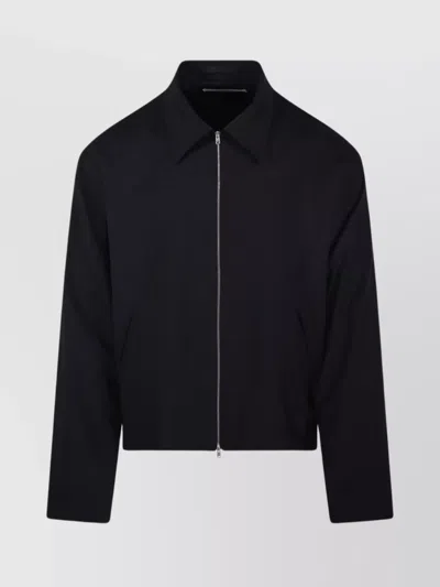 Our Legacy Wool Jacket Collared Design Long Sleeves Pockets In Black