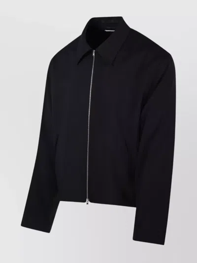 Our Legacy Wool Jacket Collared Design Long Sleeves Pockets In Black