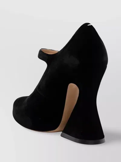 Maison Margiela 125 Peep-toe Platform Velvet Sandals In Black