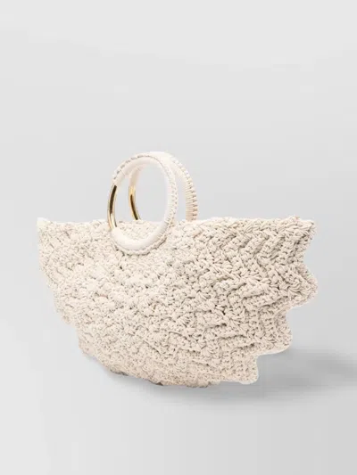 Chloé Small Crochet Tote Bag With Circular Handles In White