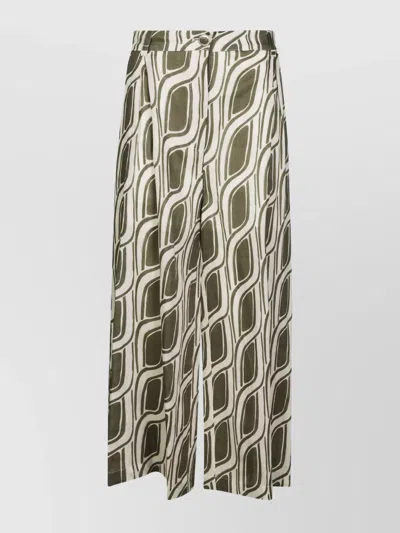 Liu •jo Liu Jo Green Motif Ramie Trousers