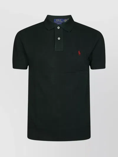 Polo Ralph Lauren Embroidered-logo Polo Shirt In Black