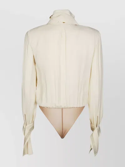 Elisabetta Franchi Bodysuit With Long Sleeves And Scarf Detail