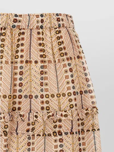 Isabel Marant Étoile Tiered Beige Skirt With Ruffled Hems