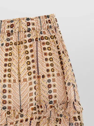 Isabel Marant Étoile Tiered Beige Skirt With Ruffled Hems