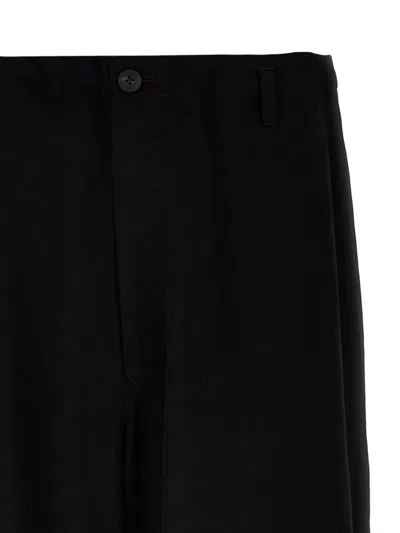 Yohji Yamamoto Graphic-print Cropped Velvet Trousers In Black