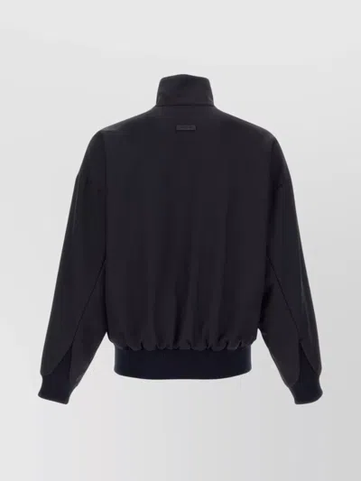 Fear Of God High-necked Jacket With Ribbed Cuffs And Hem In Blue