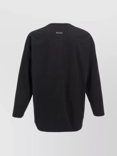 Fear Of God Black T-shirt With Eternal Print On The Front And Logo Patch On The Back