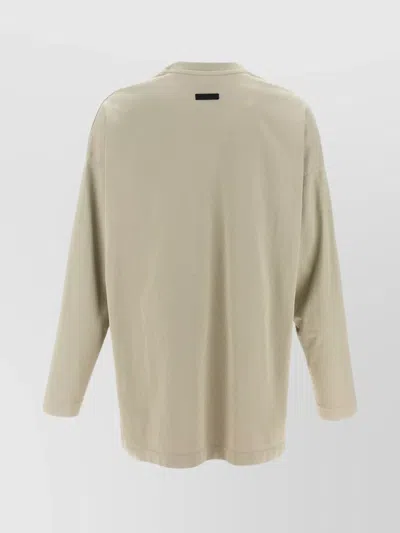 Fear Of God Grey T-shirt With Eternal Print On The Front And Logo Patch On The Back
