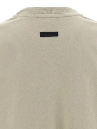 Fear Of God Grey T-shirt With Eternal Print On The Front And Logo Patch On The Back