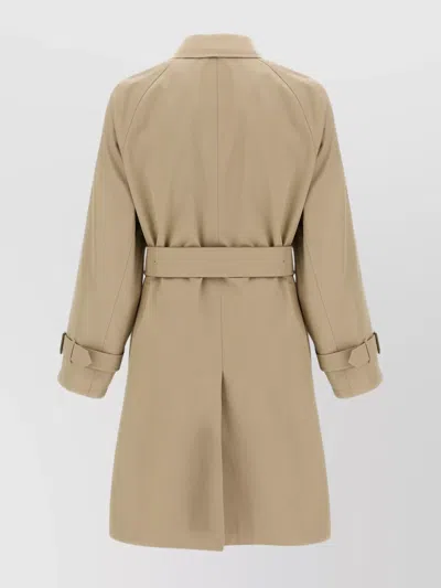 Burberry Gabardine Car Coat With Belt And Buckle In Beige