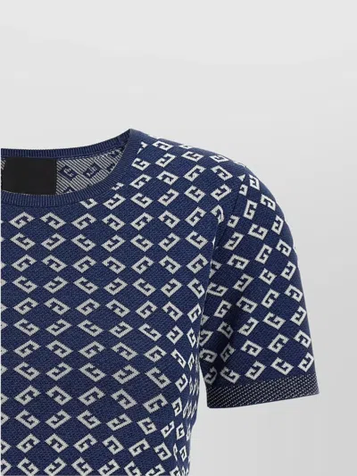 Givenchy Short Sleeve Crew Neck Geometric Pattern Top