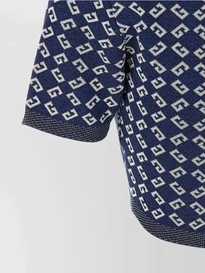 Givenchy Short Sleeve Crew Neck Geometric Pattern Top