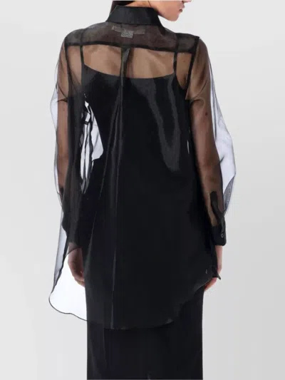 Comme Des Garçons Layered Wool Mesh And Tulle Shirt