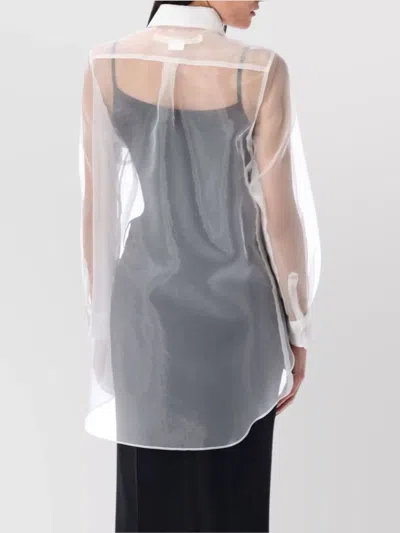 Comme Des Garçons Layered Wool Mesh And Tulle Shirt