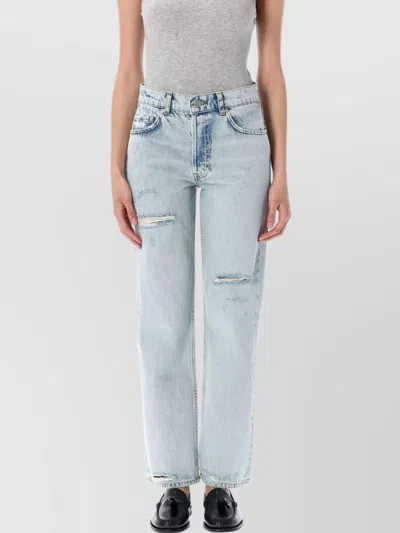 Anine Bing Kate Straight-leg Bleached Blue Jeans