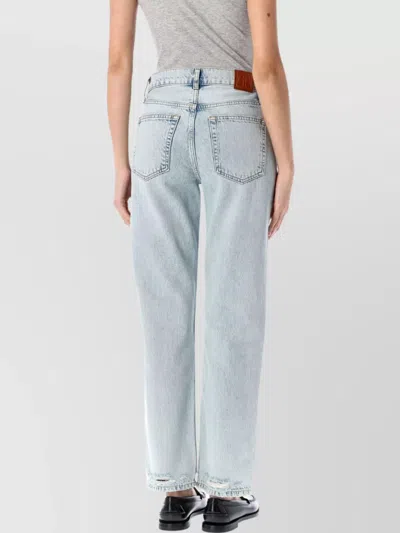 Anine Bing Kate Straight-leg Bleached Blue Jeans