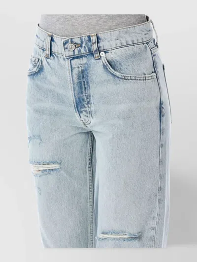 Anine Bing Kate Straight-leg Bleached Blue Jeans