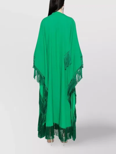 Taller Marmo Long Kaftan With Fringed Edge And Attached Scarf