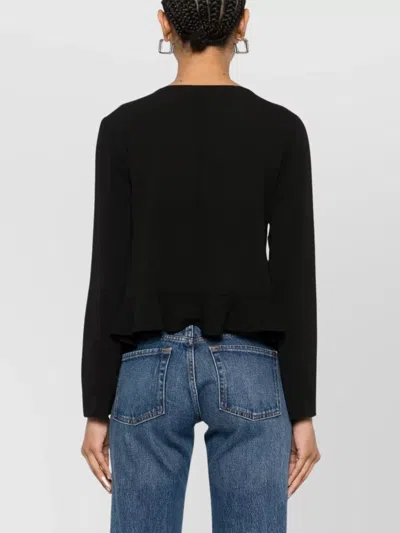 Emporio Armani Cotton Blend Blazer Jacket In Black