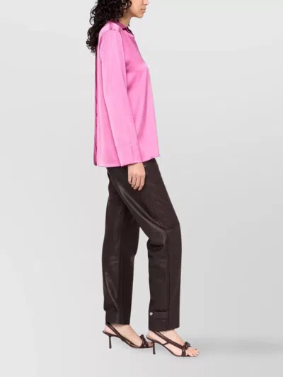 Jacquemus Gold Toned Logo Link Satin Shirt In Pink