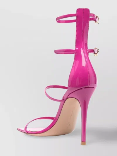 Gianvito Rossi Ribbon Uptown Patent High Heel Sandals In Purple