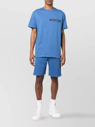 Alexander Mcqueen Alexander Mc Queen Logo Cotton Shorts In Blue