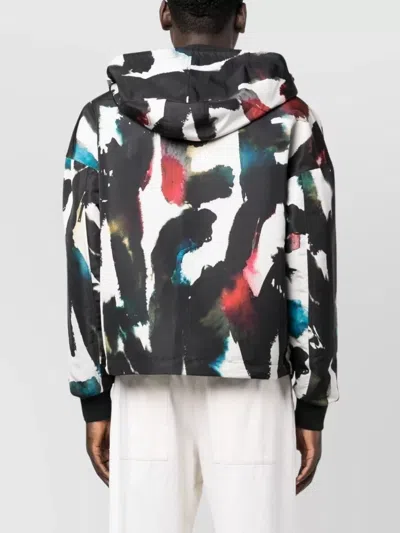 Alexander Mcqueen Graffiti Logo Printed Nylon Jacket In Multicolor