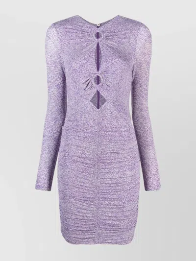 Isabel Marant Mini Dress With Keyhole And Ruched In Purple