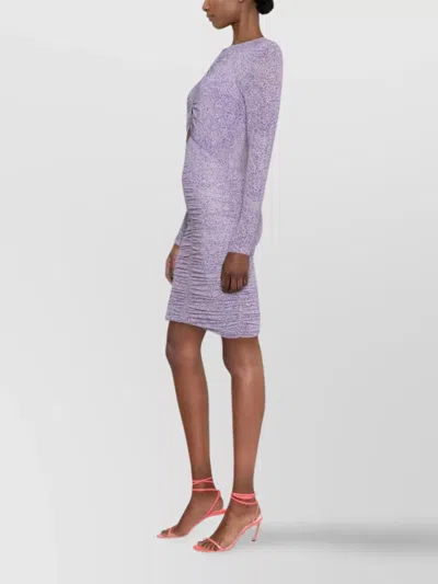 Isabel Marant Mini Dress With Keyhole And Ruched In Purple