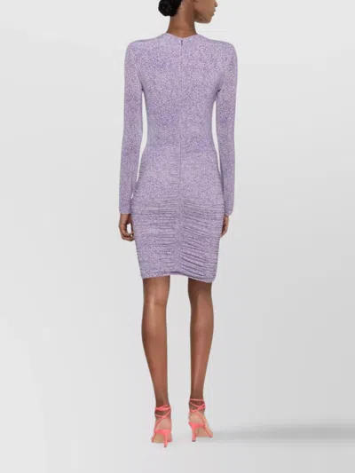 Isabel Marant Mini Dress With Keyhole And Ruched In Purple