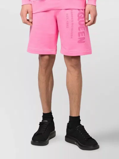 Alexander Mcqueen Alexander Mc Queen Bermuda Shorts With Graffiti Logo Print