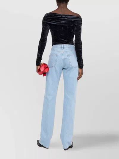 Attico Straight-leg Boyfriend Jeans In Blue