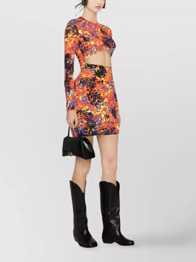 Dsquared2 Short Dress With Cut-out Design And Long Sleeves