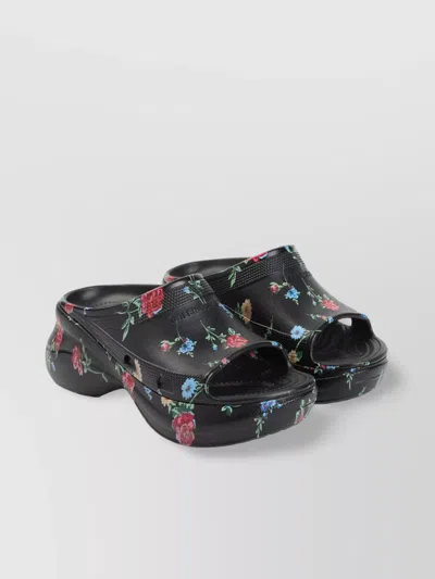 Balenciaga X Crocs Rose Print Pool Slides