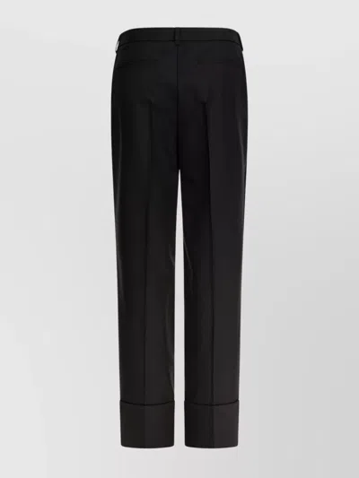 Valentino Tailored Trousers With Back Pockets And Front Pleats In Black