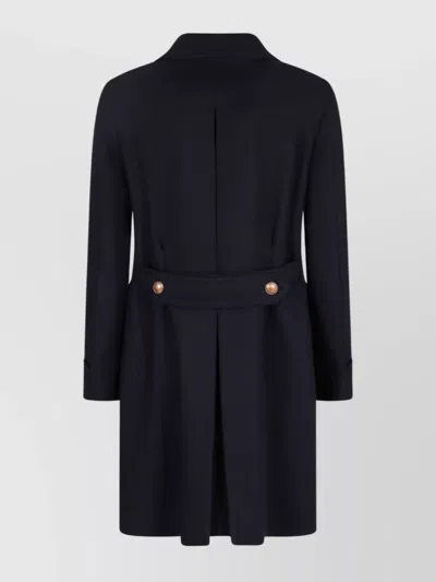 Tagliatore Wool Coat With Notched Lapels And Back Tab