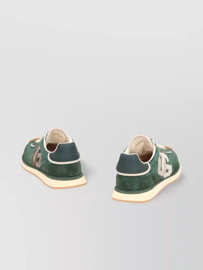 Dolce & Gabbana Cushion Low-top Sneakers Featuring Suede Inserts In Green