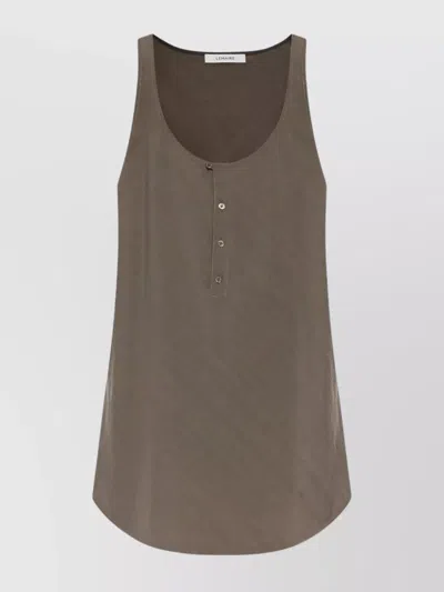 Lemaire Wide-neck Top In Brown