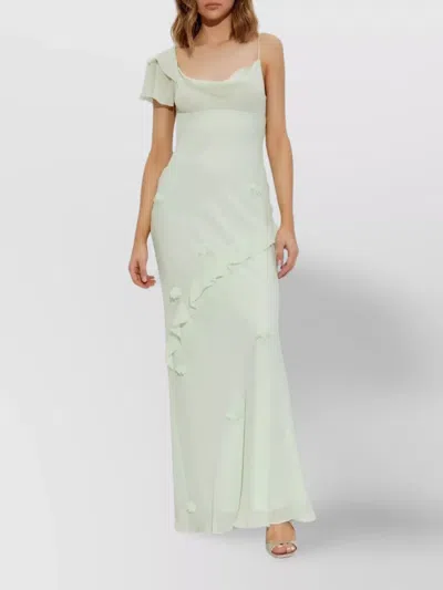 Self-portrait Self Portrait Long Georgette Dress With Floral Applique