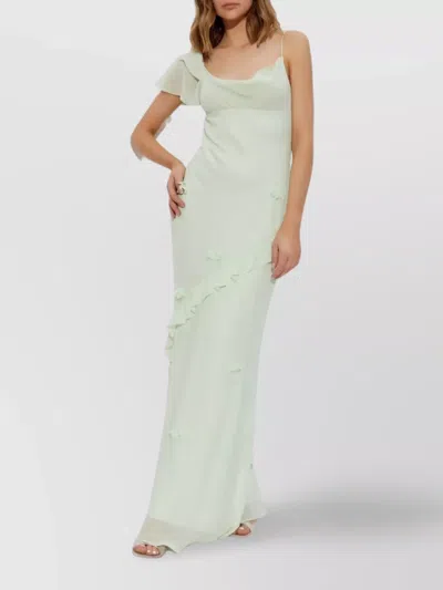 Self-portrait Self Portrait Long Georgette Dress With Floral Applique