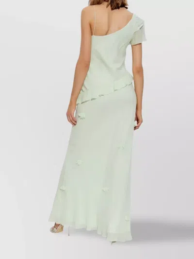 Self-portrait Self Portrait Long Georgette Dress With Floral Applique