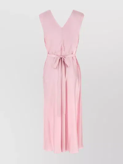 Prada Abito In Raso Rosa Donna